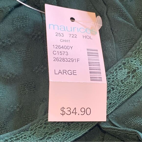 Maurices  Green Long Sleeve Blouse Size Large - Picture 7 of 11